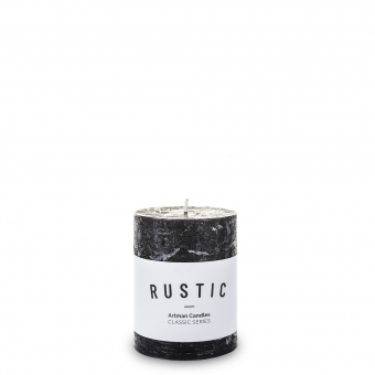 Pl black Candle rustic small cylinder fi7