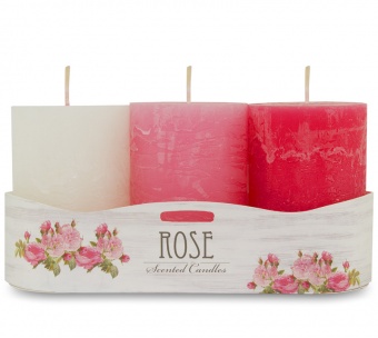 Pl rose roses Candle pack 3 scented