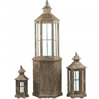 Wooden lantern set 3 / s (iicz)