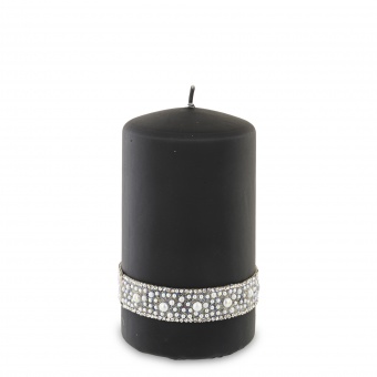 Pl black pearl Candle crystal cylinder Medium fi8