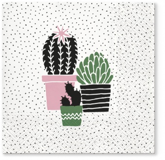 Pl napkins cactus on dots rose
