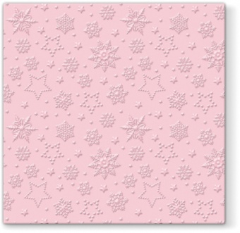 Pl napkins inspiration winter flakes (pink)