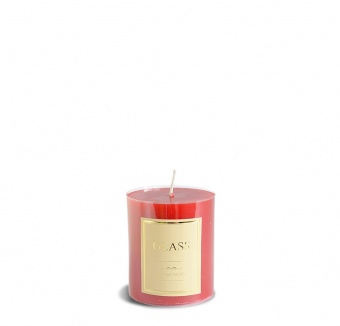 Pl red. Candle glass. Christmas. Small. Fi7