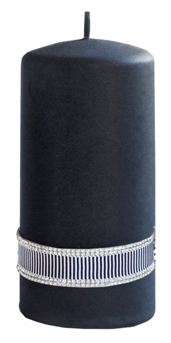 Pl black black Candle crystal cylinder Medium