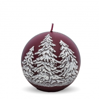 Pl burgundy. Winter candle trees sphere 10
