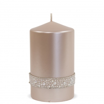 Pl pink Candle crystal opal cylinder Medium fi8