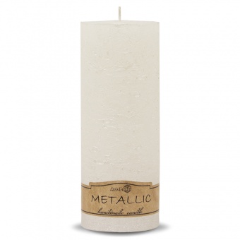 Pl Pillar candle rustic 170/65 pearl metal