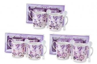 Pl set. 2 cups with spoons