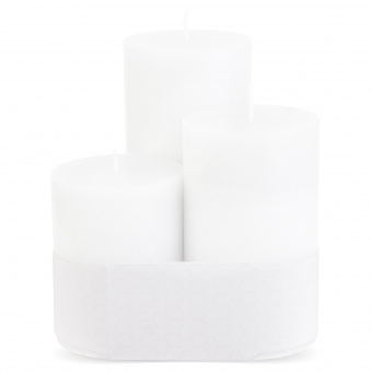 Pl lino blanco Candle glass classic 3-pack roller