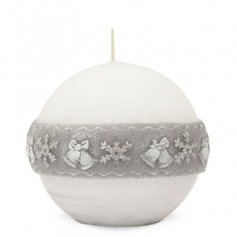 Pl white Christmas candle time sphere
