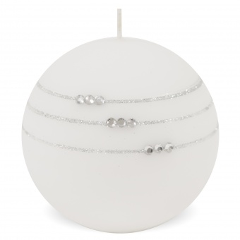 Pl white Candle necklace mat ball 10