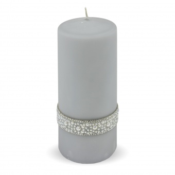 Pl gray pearl candle crystal roller big