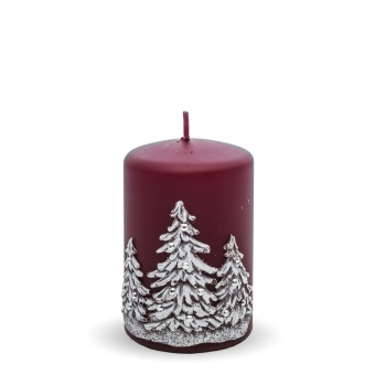 Pl burgundy. Winter candle trees roller small