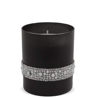 Pl black candle crystal glass pearl