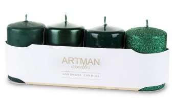 Pl Christmas candle 4-pack mix green