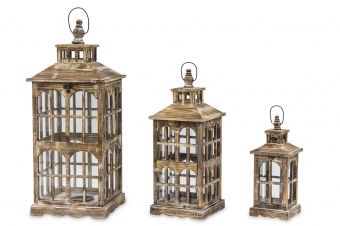 Wooden lantern set