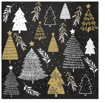 Pl napkins christmas tree stamps