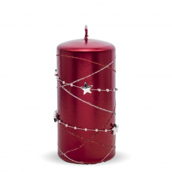 Pl red Candle garland cylinder Medium