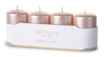 Pl Christmas candle 4-pack metalic rose gold