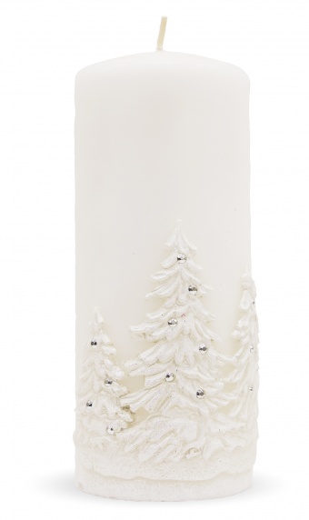 Pl white Winter candle trees roller big