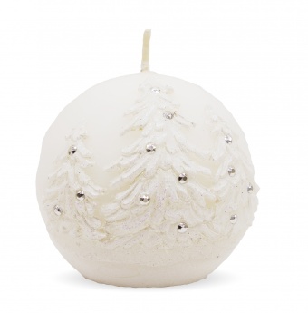 Pl white Winter candle trees ball 8