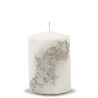 Pl white Candle star dust cylinder small