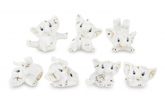 Pl ceramic elephants set of 7 pcs.