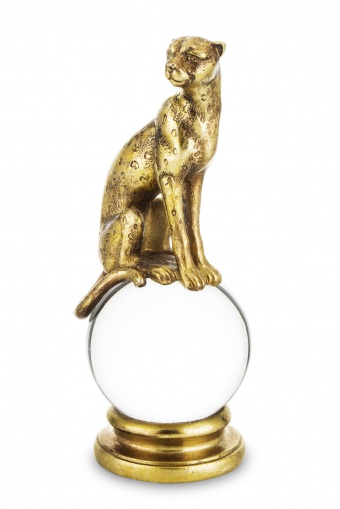 Figurine leopard on a crystal ball