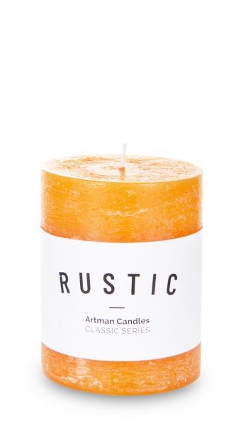 Pl orange candle k rustic small cylinder fi7