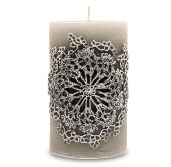 Pl gray candle rozette scent vanilla roller small