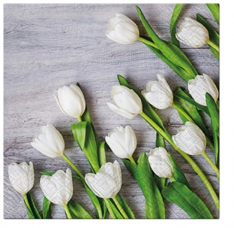 En white tulips napkins