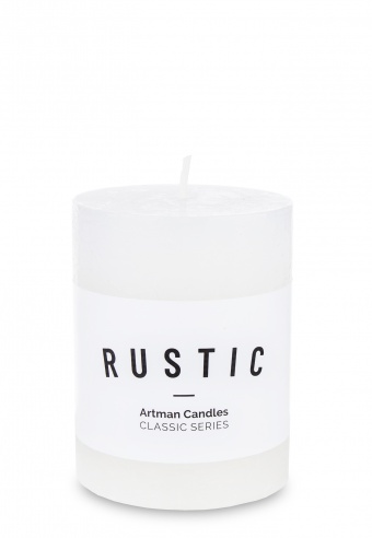 Pl white candle k rustic small cylinder fi7