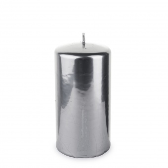 Pl Candle mirror cylinder Medium silver