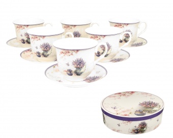 Pl set of 6 cups with saucers arthur