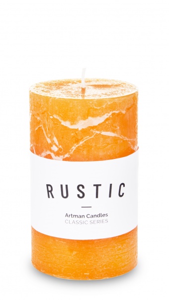 Pl orange Candle k rustic cylinder Medium fi7