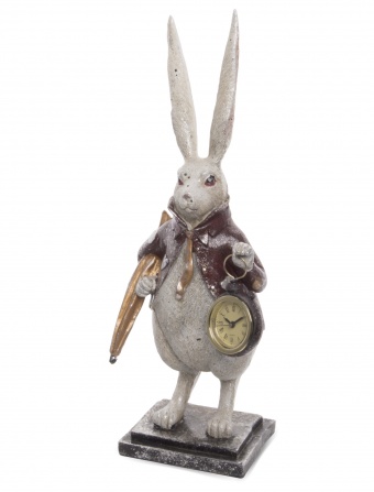 Rabbit figurine with a watch