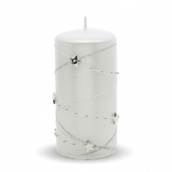 Pl white Candle garland cylinder Medium