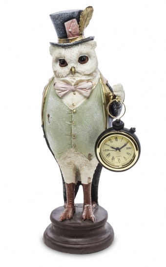 Figurine of an owl with a watch