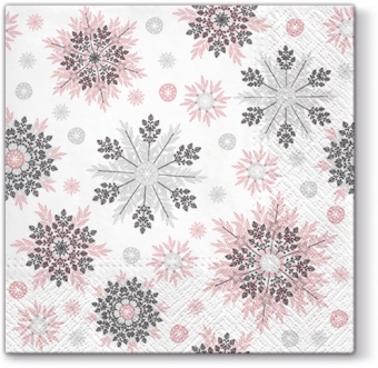 Pl napkins snowflakes pink