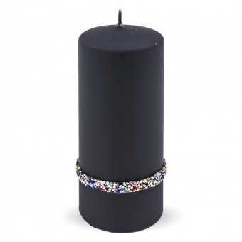 Pl black Candle crystal colors cylinder big