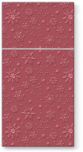 Pl napkins pocket inspiration winter flakes (red)