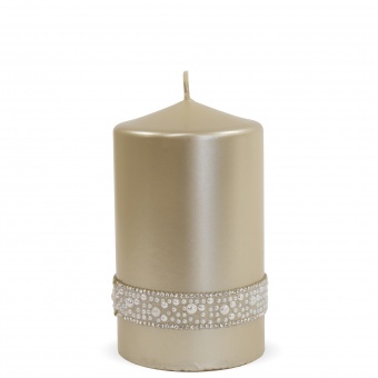 Pl gold candle crystal opal cylinder Medium fi8