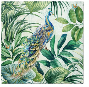 En peacock napkins