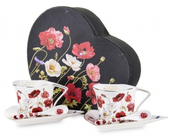 A cup with a saucer and a spoon set. 2 pcs.