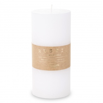 Pl white candle, rustic large cylinder