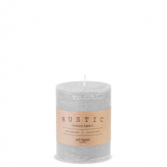 Pl gray candle rustic small cylinder
