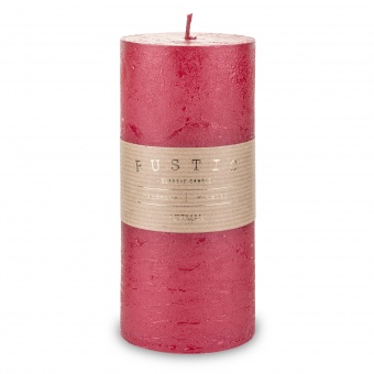 Pl Candle rustic metalic big red roller