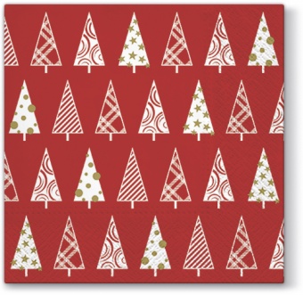 Pl napkins triangle trees (red)
