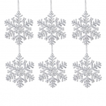 Snow flake ornament. 6 items