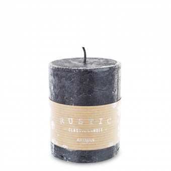 En black Rustic small cylinder candle
